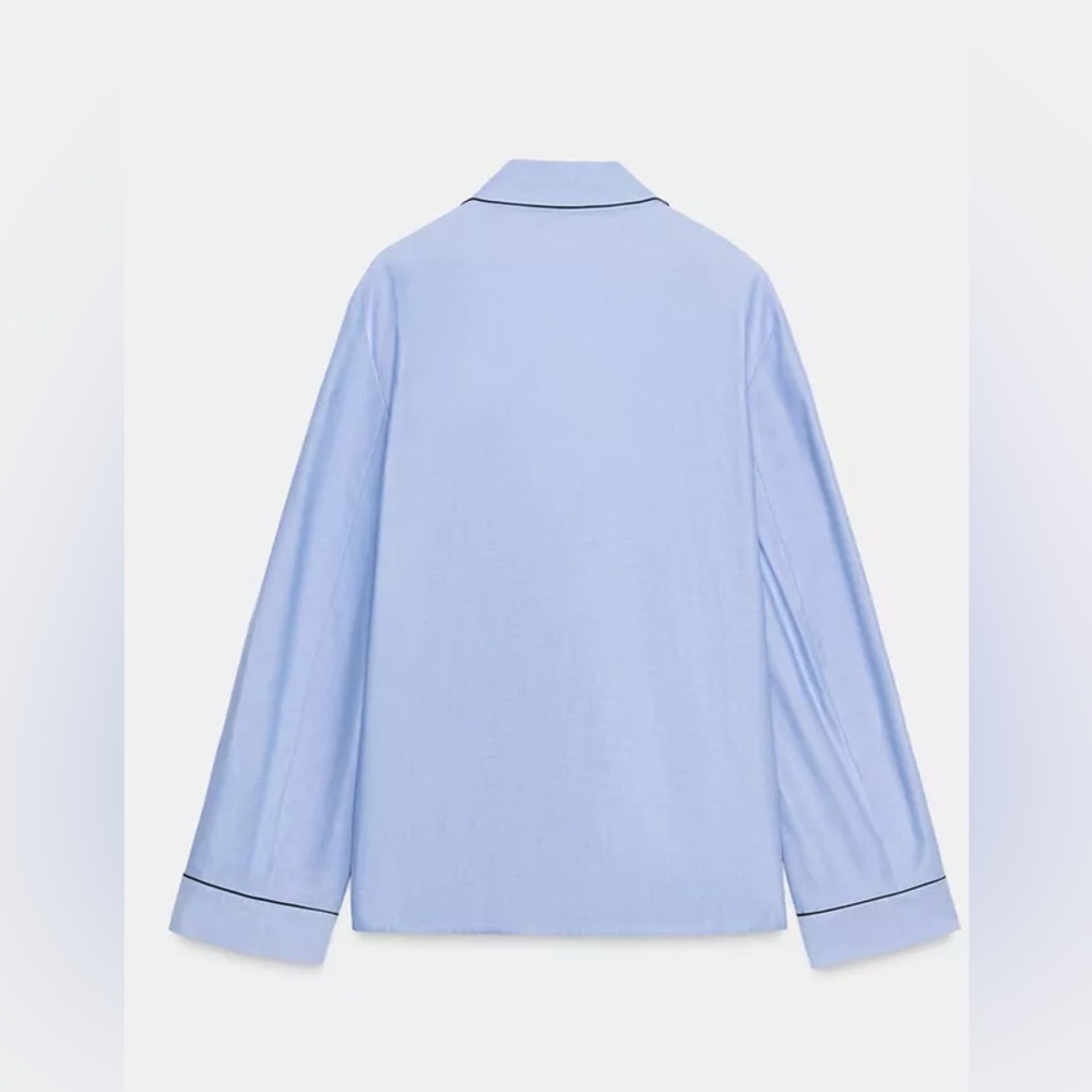 Zara Collection Contrast Piping Wrap Shirt | NWT - Picture 8 of 12